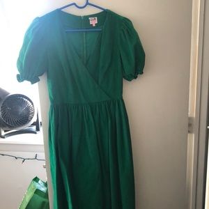 Lisa Says Gah! Topanga Dress Green Midi Corduroy